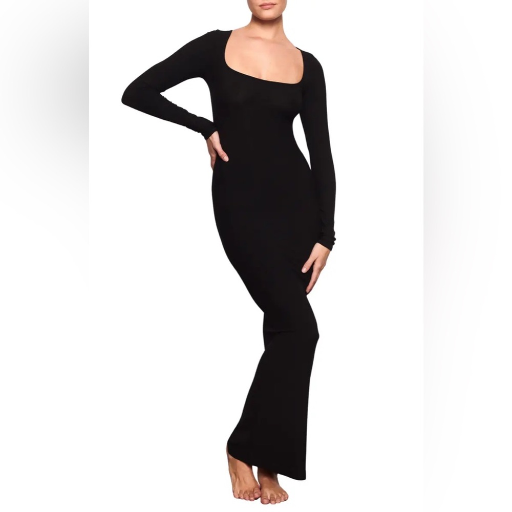 Skims Long Sleeve Soft Lounge Dress